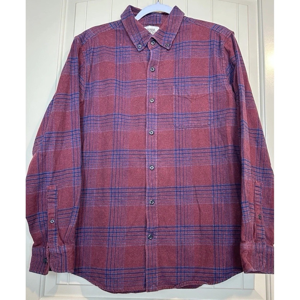 Lands End x Blake Shelton Plaid Flannel Button Up Shirt Men's L 100% Cotton